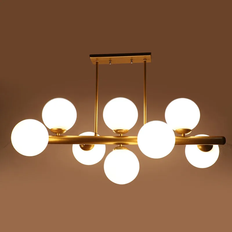 Orbette Sphere Glass Ceiling Lamp - Gold & White media 6