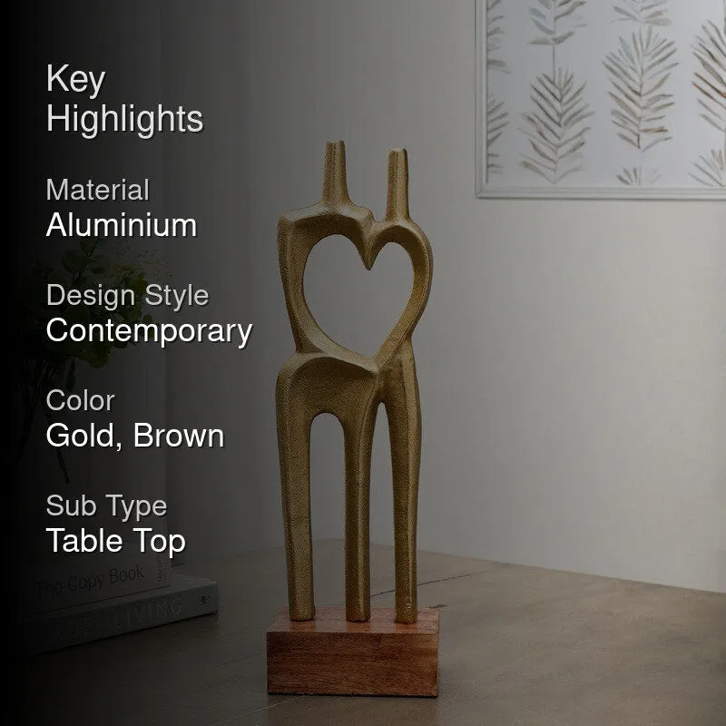 Obsidian Love Aluminum Showpiece - Gold media 2