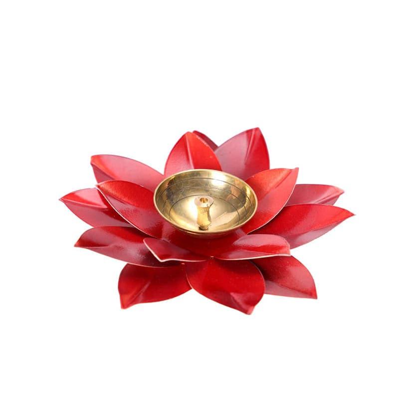 Lotus Diyas (Red & Yellow) - Set Of Two media 4