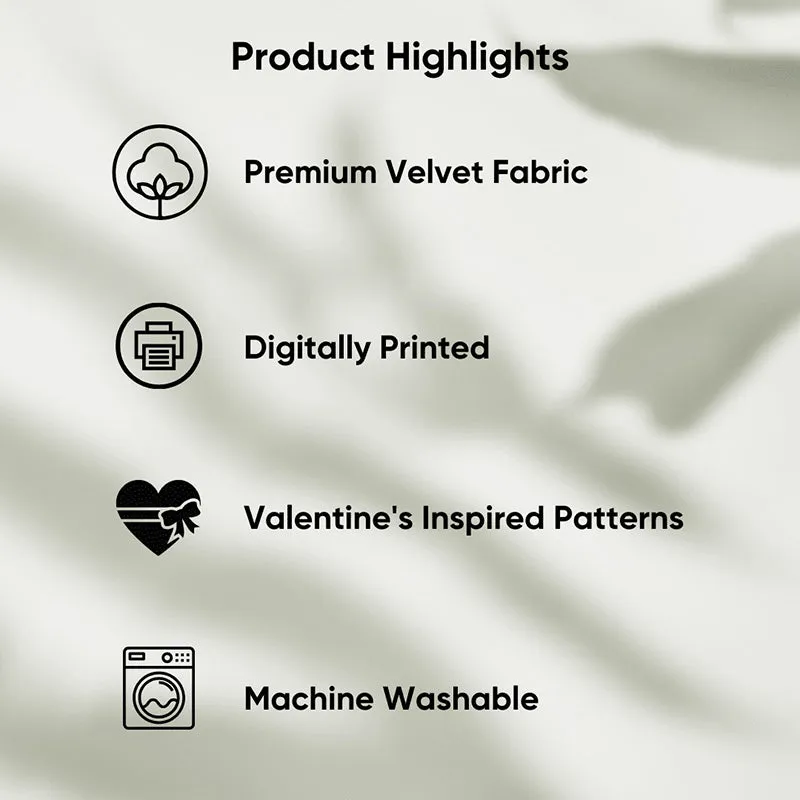 Ros "Love" Printed Velvet Cushion Cover media 3