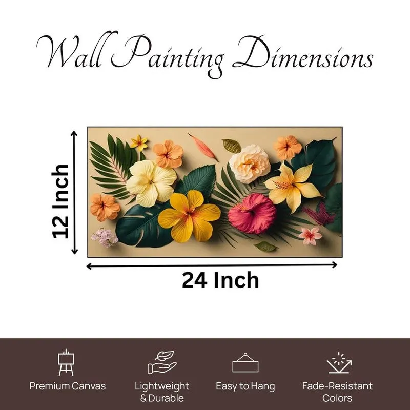 Tropical Bloom Canvas Wall Painting With Frame media 9