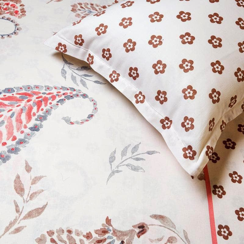 Paisley LaLa Land Cotton Bedsheet (Rust,Red) - 170 TC media 4