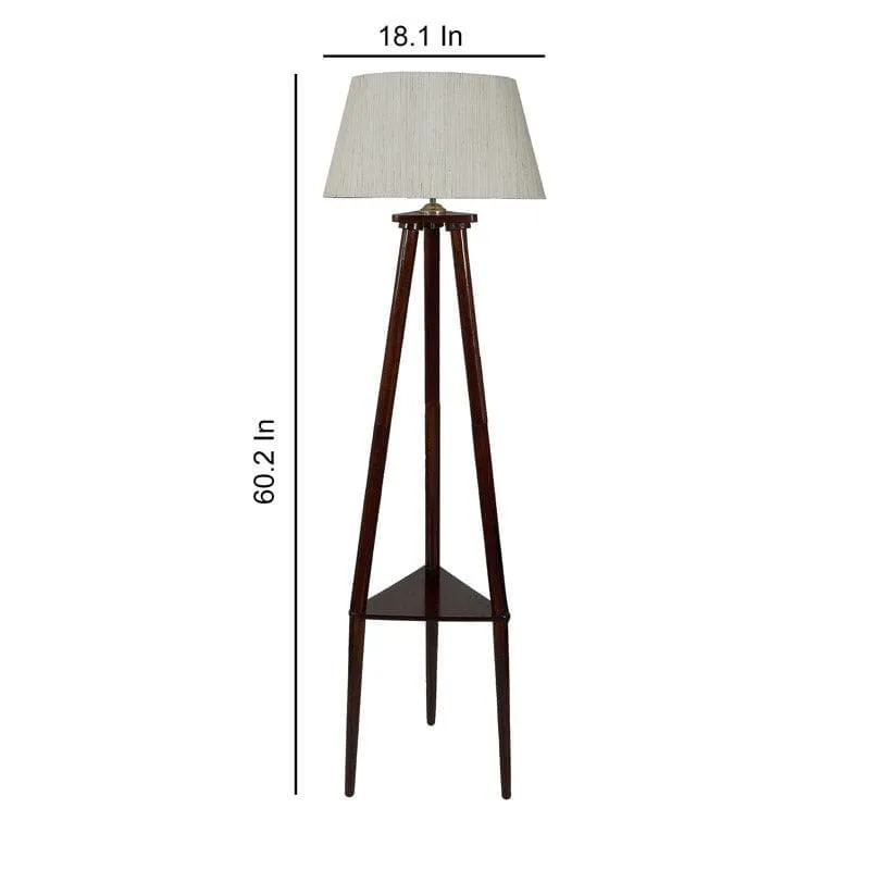 Samphire Floor Lamp With Shelf - White media 5