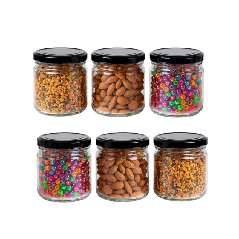 Minimalist Glass Salsa Jars (200 mL Each) - Set Of Six media 4
