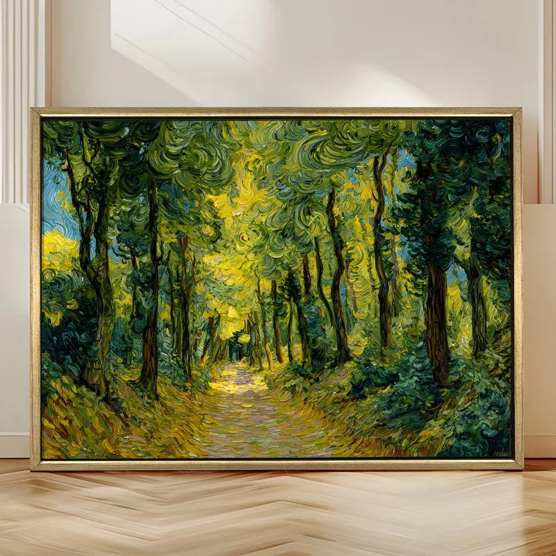 Dappled Walk Canvas Wall Painting With Frame media 4
