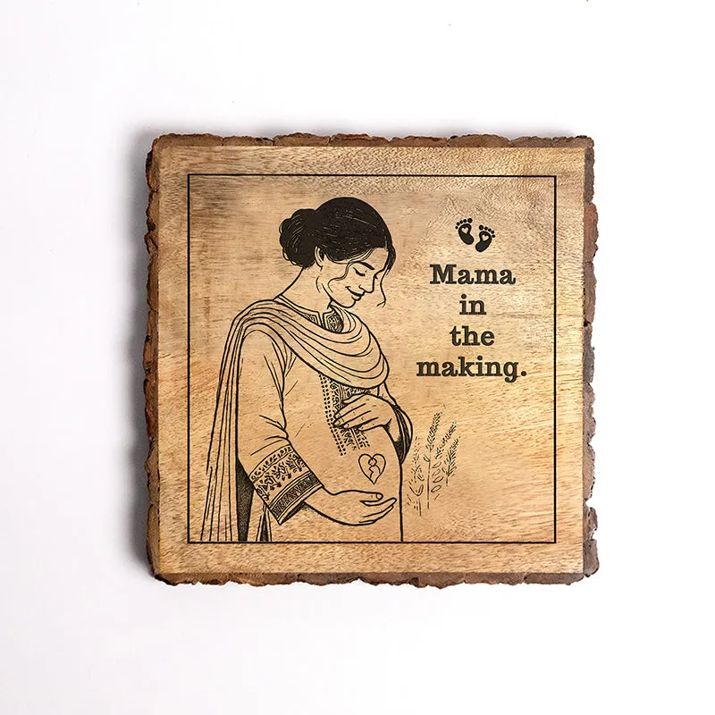 Mama In The Making Wood Showpiece - Square media 5