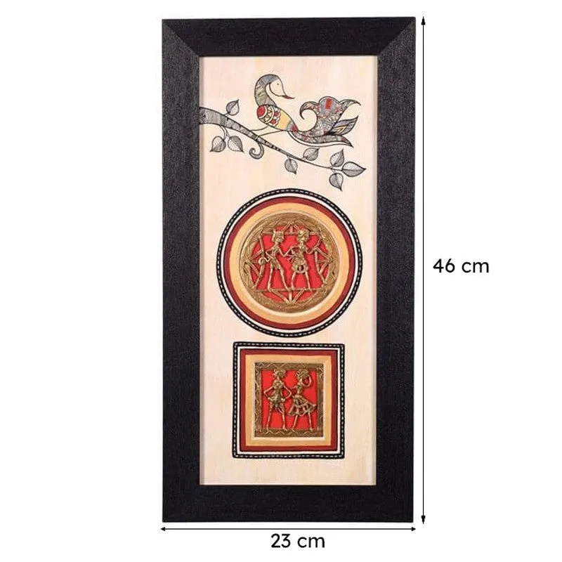 Mayoor Dhokra Wooden & Brass Wall Accent media 6