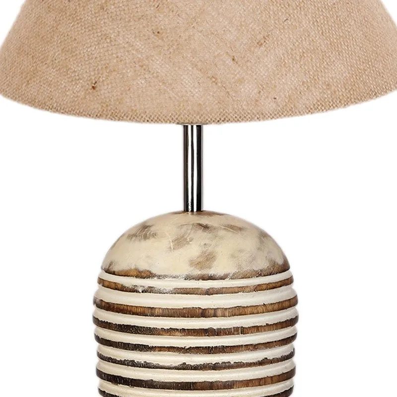 Lumexa Cotton Table Lamp With Wooden Base - Beige media 8