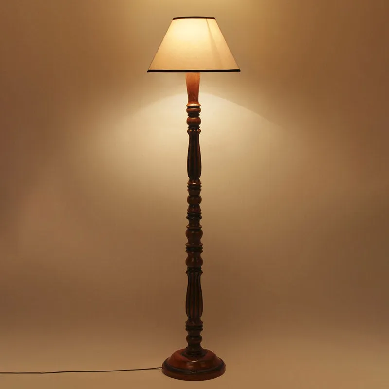 Masiya Vintage Wooden Floor Lamp - White&Black media 4