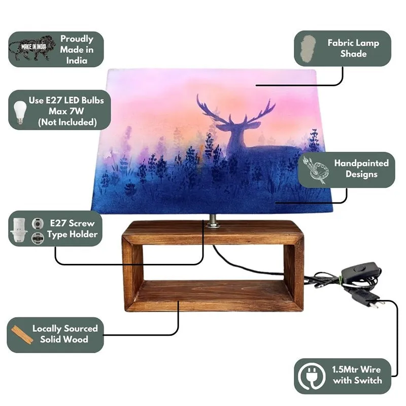 Horizon Dawn Handpainted Fabric Table Lamp - Multicolor media 3