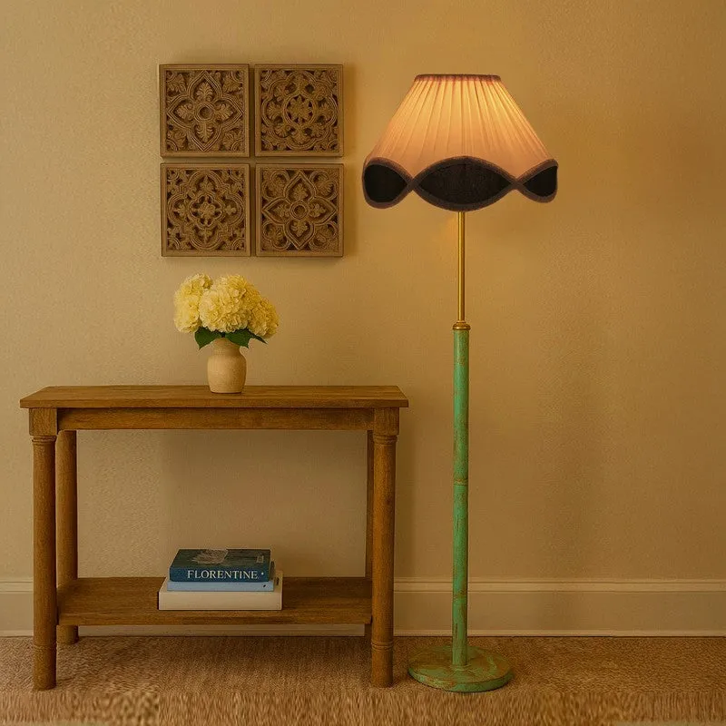 Cozy Nest Wooden Floor Lamp - White & Black media 1