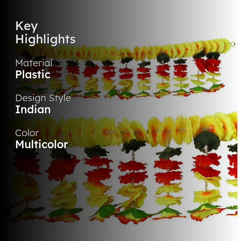 Yellow Faux Flower Decorative Toran media 2