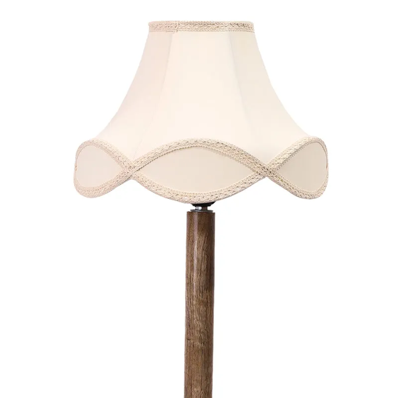 Misty Glow Table Lamp With Wooden Base - White,Brown media 6