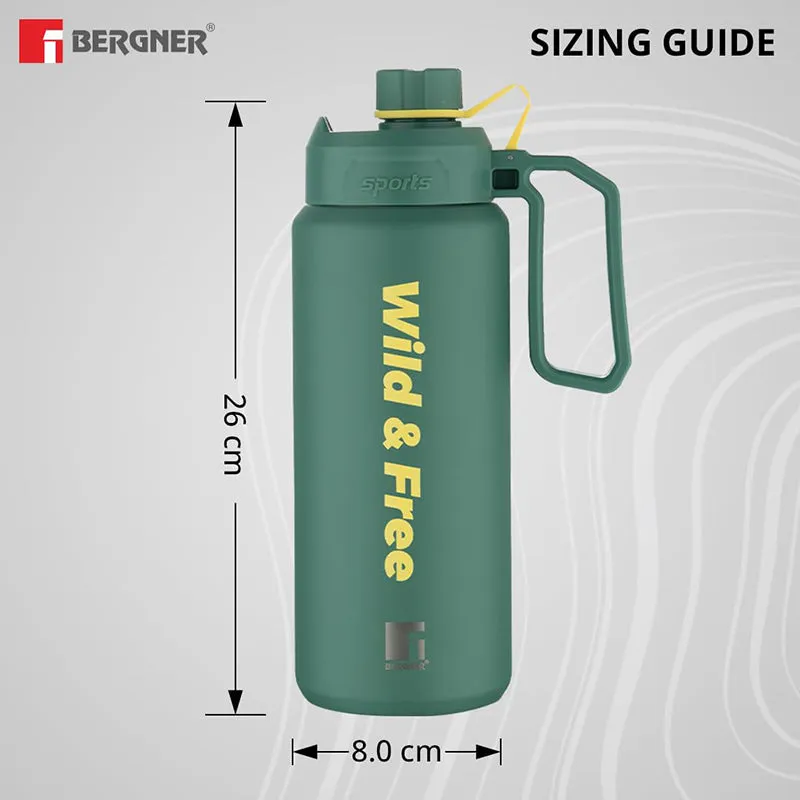 Bergner Thermolux Double Walled Hot & Cold Flask (Green) - 1000 mL media 8