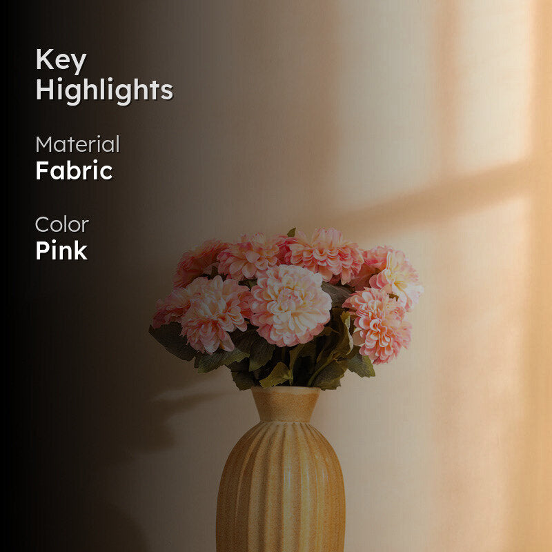 Artificial Realistic Chrysanthemum Flower Stick (Pink) - Set Of Five media 2