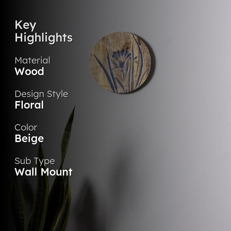 Blue Flora Wooden Wall Plate media 2