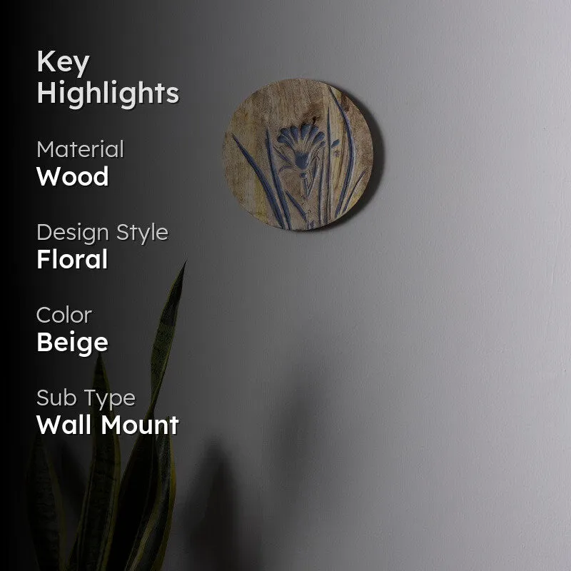 Blue Flora Wooden Wall Plate media 2