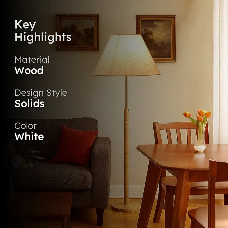 Earth Tone Wooden Floor Lamp - Beige media 2