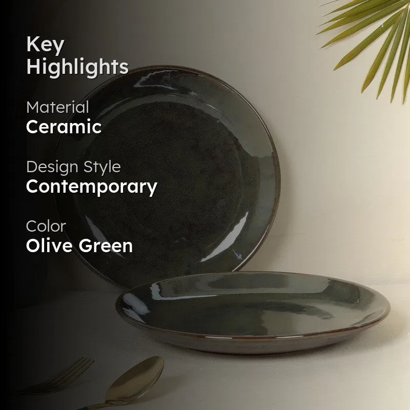 Artlume Signature Dinner Plate (Olive Green) - Set Of Two media 2