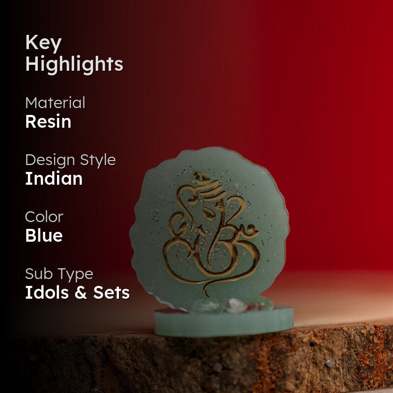 Ganesha Agate Showpiece - Blue media 2