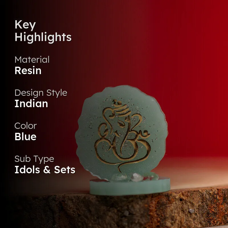 Ganesha Agate Showpiece - Blue - 2