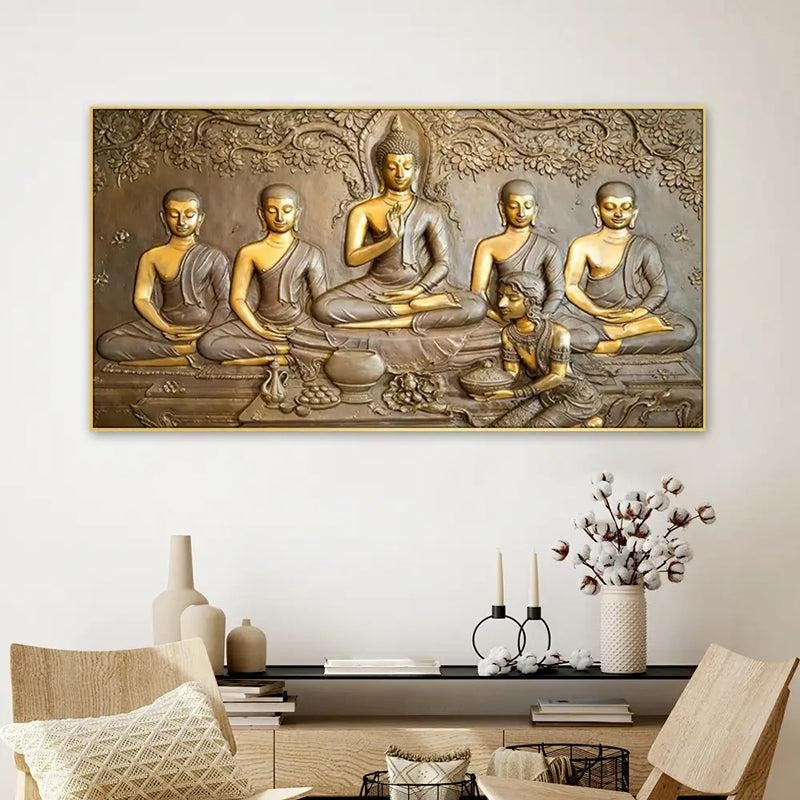 Sacred Buddha And Wise Disciple Canvas Wall Painting