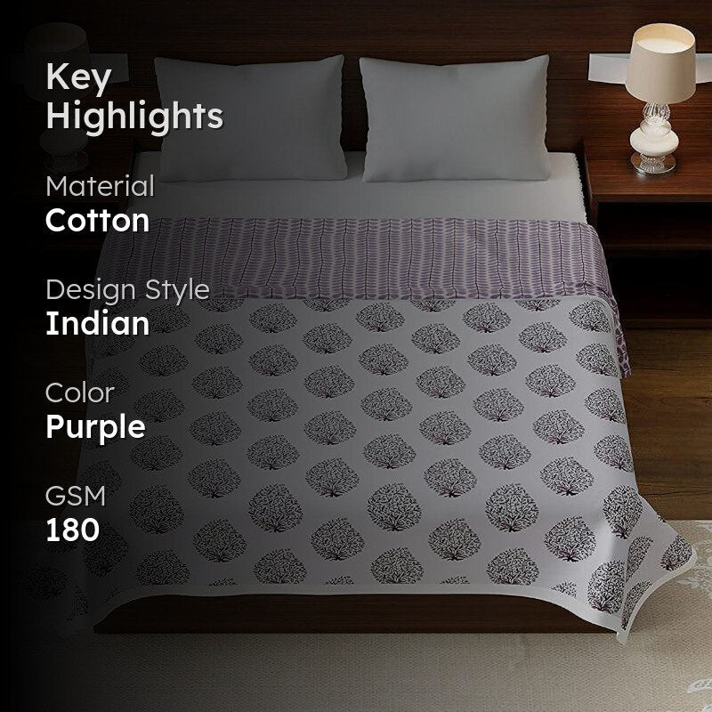 Khusni Ethnic Reversible Cotton Dohar (Pink)  - 180 GSM media 2