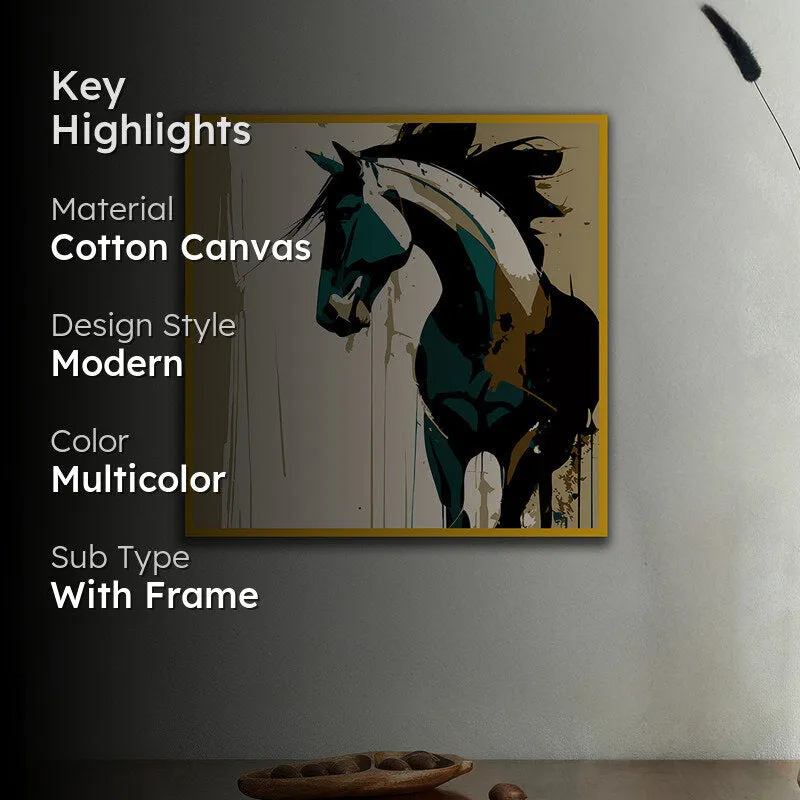 Stallion Lines Wall Art with Gold Frame media 2