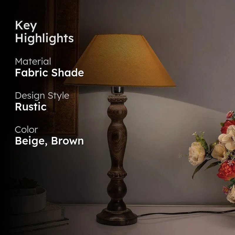 Radical Artistry Fabric Table Lamp - Beige,Brown media 2