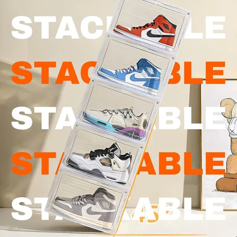 Transparent Stackable Shoe Storage Boxes - Set Of Four media 7