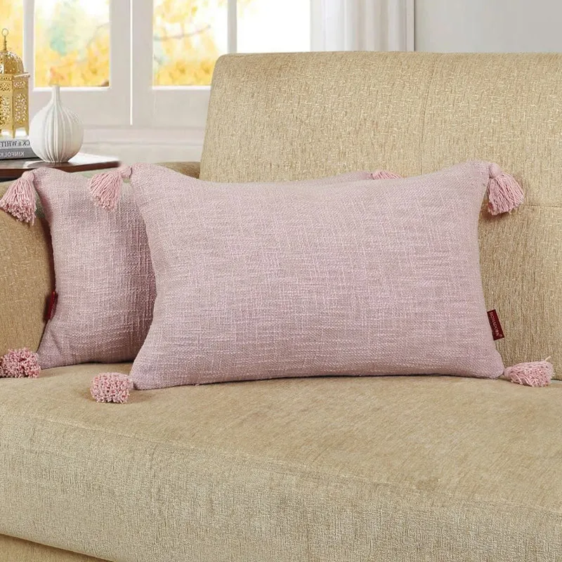 Claira Rectangle Solid Cushion Cover (Lavender) - Set Of Two media 3