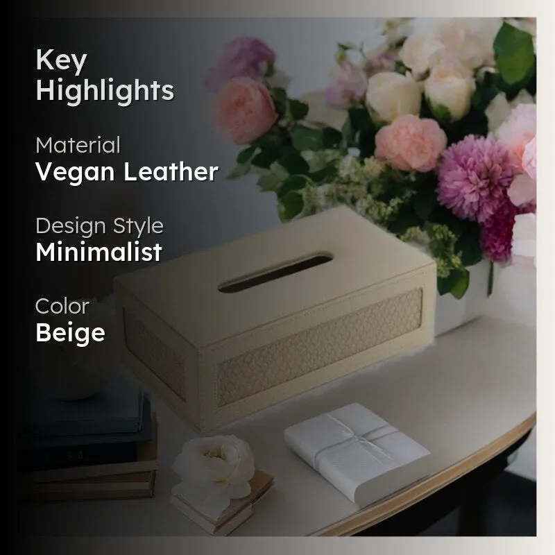 Arbo Vegan Leather Tissue Box - Beige media 2