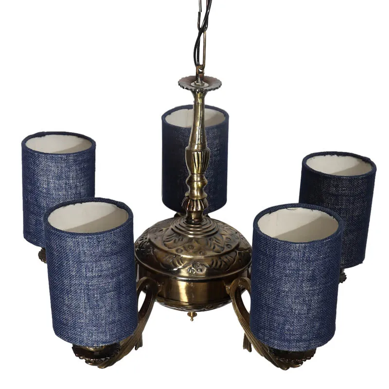 Oceanic Cylindrical Golden Antique Ceiling Lamp media 3