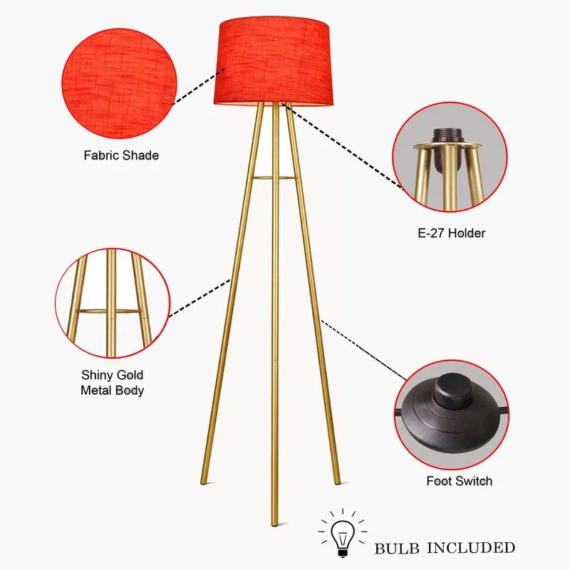 Sleekie Tripod Floor Lamp - Gold & Red media 4
