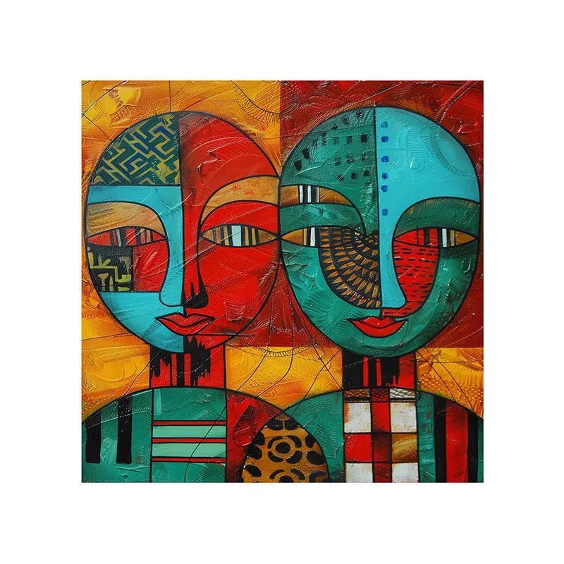 Modern Abstract Faces Wall Painting media 5