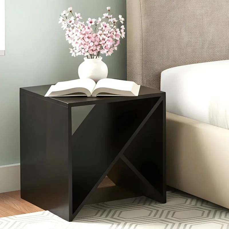 Averox Sheesham Wooden Side & Bedside Table - Black media 1