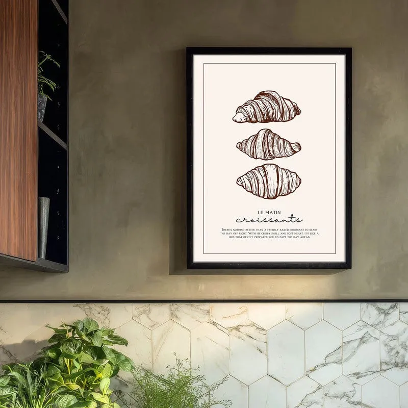 CroissantMorphosis Archival Canvas Wall Art - Black media 3