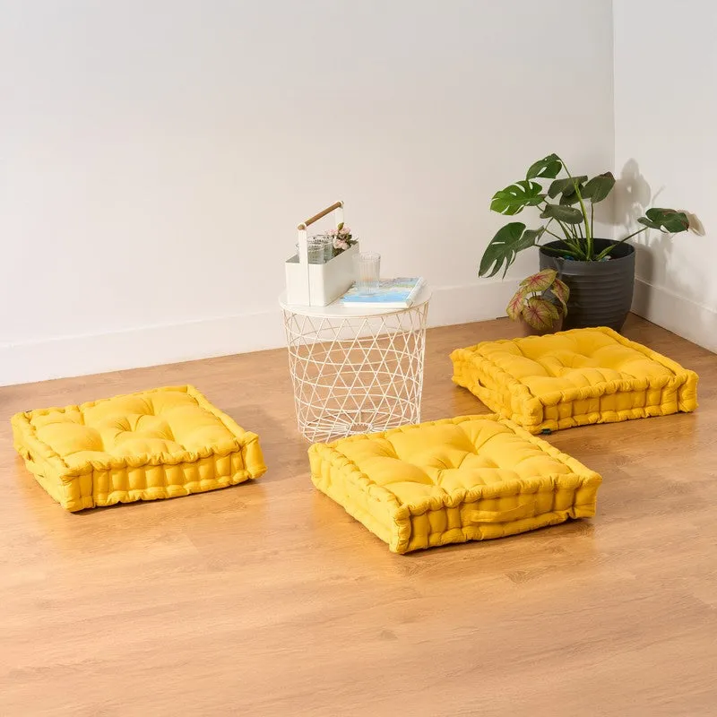 Marlon Floor Cushion (Mustard Yellow) - Set Of Three media 6