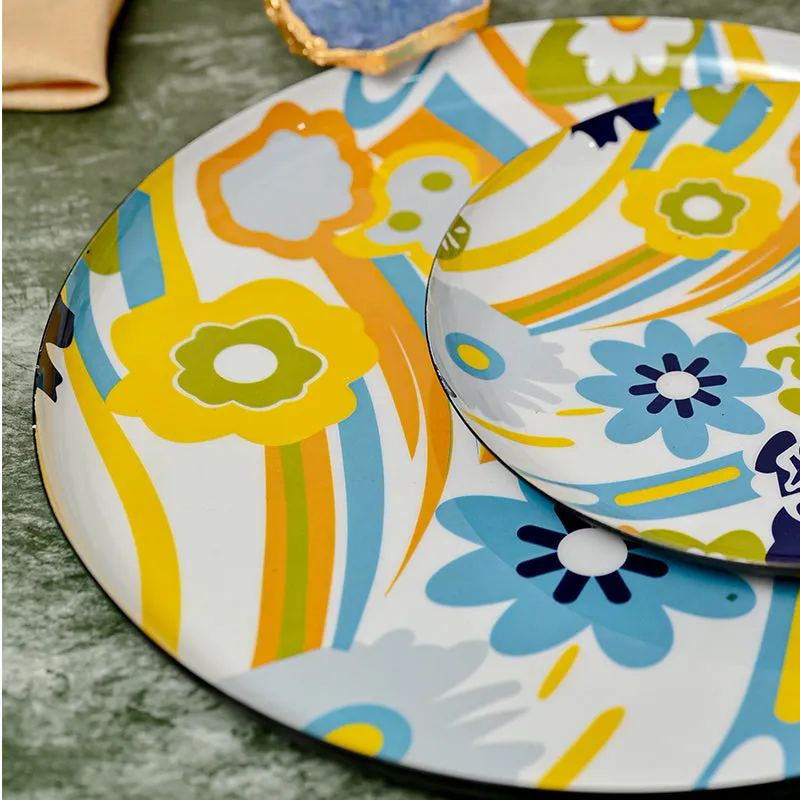 Ima Floral Metal Platter - Set of Two media 3
