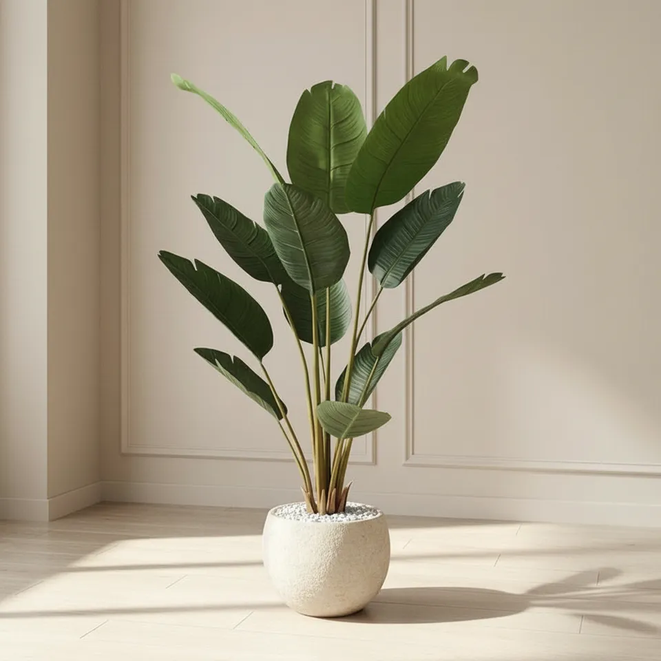 Artificial Travellers Palm Plant Without Pot - 4.9 Feet media 1
