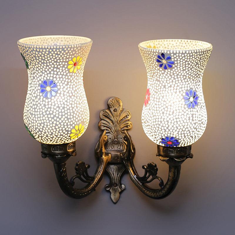 Adva Twinner Mosaic Glass & Metal Wall Lamp