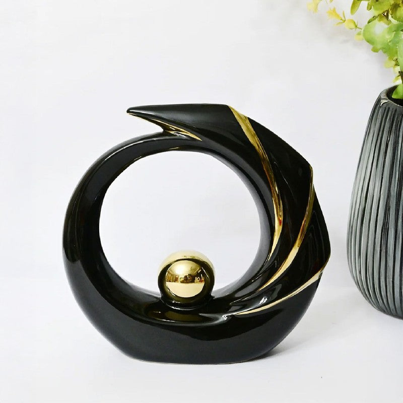 Orvix Luxe Curve Decorative Showpiece - Black media 4