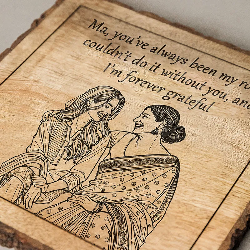 You Are My Rock Wood Showpiece - Square media 4