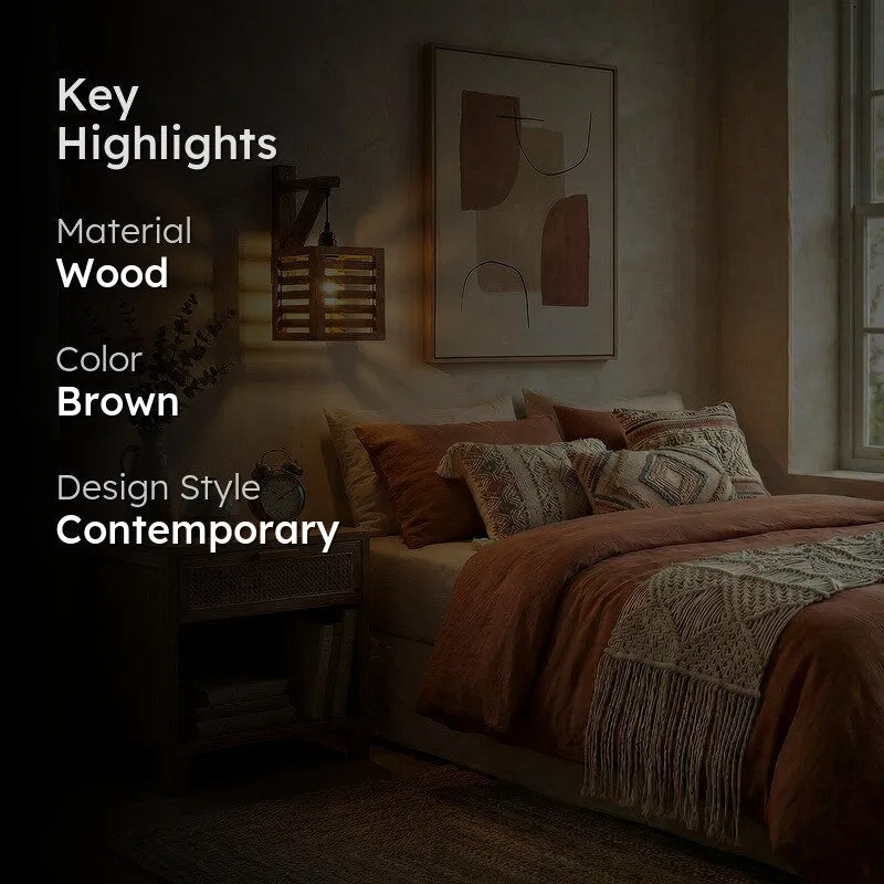 GeoLine Wooden Wall Lamp - Brown media 2