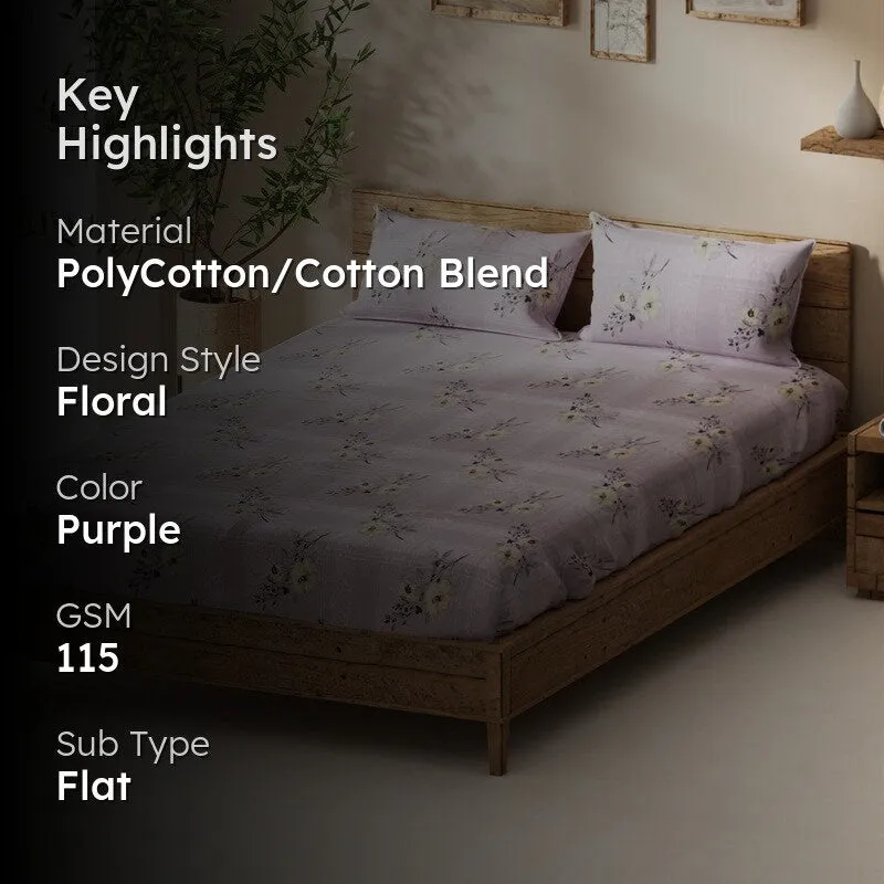 Elvon Bedsheet (Purple) - 115 GSM media 2
