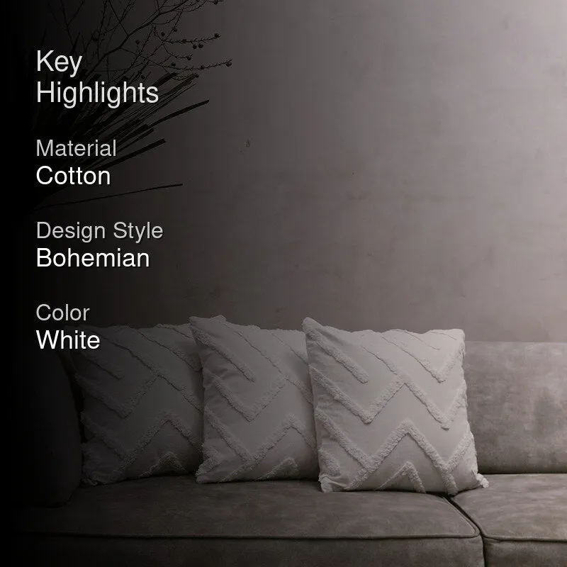 Cushy Peaks Tufted Cushion Cover (Ivory) - Set Of Three media 2