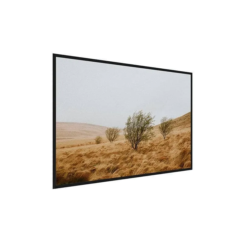 Grassy Field Canvas Wall Painting - Black Frame media 3
