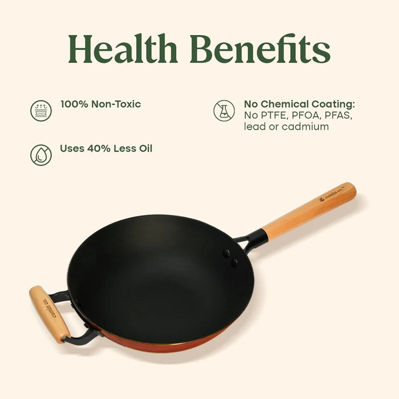 Cumin Co Enamel Cast Iron Wok (1500 mL) - Rust media 8
