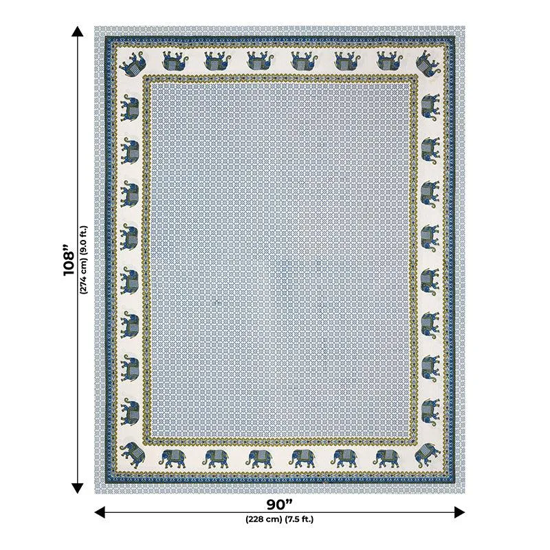 Gaj Ethnic Cotton Bedsheet (Blue) - 180 TC media 5