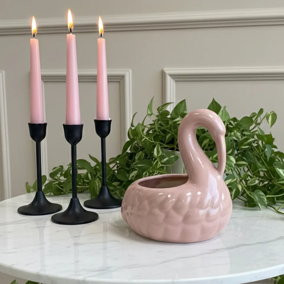 Petal Swan Ceramic Vase - Pink media 7